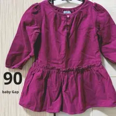 GAP ワンピース 90cm ピンク コーデュロイ　ギャザー 綿100 女の子