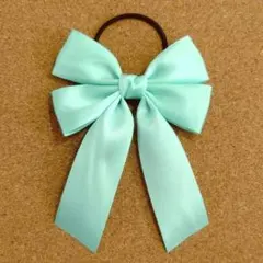 sale【ハンドメイド】リボンヘアゴム ミントグリーン、推し活、ヘアメ