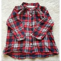 無印良品 チェック柄 長袖シャツ 90