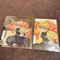アニプレックスオンラインくじ　F賞クリア色紙&ランダムブロマイドセット　善逸