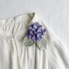 249ハンドメイドコサージュ布花ブローチ入学式卒業式結婚式発表会紫陽花フォーマル