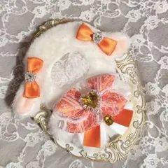 ぬい服 着ぐるみ にじぱぺっと ちびぐるみ 10cm ひつじ耳 オレンジ