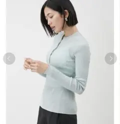 Mila owen ヘンリーネックシアーリブニットプルオーバー ミント 新品