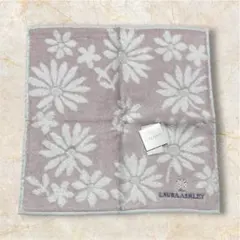 LAURA ASHLEY 花柄タオルハンカチ ピンク系 約25cm