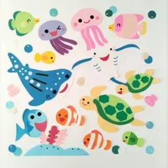 壁面飾り　海の生き物たちのサムネイル