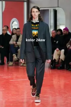 泣*り様 kolor 24aw スタッズ　ストライプシングルテーラードジャケットのサムネイル