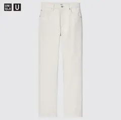 ユニクロ　レギュラーフィットストレートハイライズジーンズ　オフホワイト