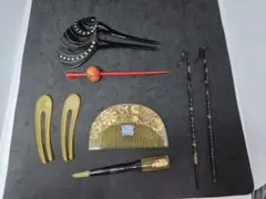 まとめ売り ヴィンテージ レトロ 和装小物 かんざし・櫛・髪留めセット 8点