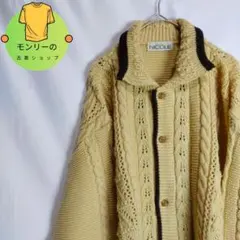 80s 90s vintage 肉厚ウールニット 総柄ニット オーバーサイズ