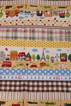 ●パリの街並み●エッフェル塔●働く車●シーチング●ブラウン系●５０ｃｍ●延長可●