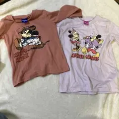 ミッキー＆ミニー 長袖Tシャツ 100cm 120cm お揃い姉弟コーデ
