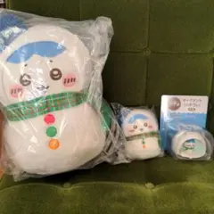 ちいかわ エニマイくじ ハチワレ 雪だるまぬいぐるみセットとオーナメント