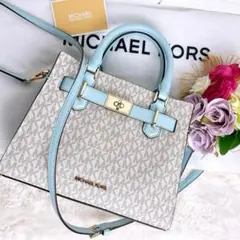 美品☆MICHAEL KORSマイケルコース 2wayショルダーバッグ 水色