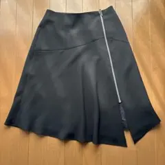 美品　クードシャンス　黒 フレアスカート おしゃれなサイドジッパー