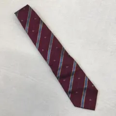 《 ネクタイ バーバリー 》 BURBERRY ボルドー ブルー 斜めストライプ