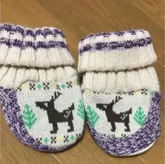 トナカイ靴下ベビー滑り止め付き