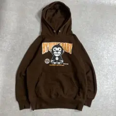 UITTG BABY プリントロゴ　パーカー　スウェット　ブラウン　裏起毛　L