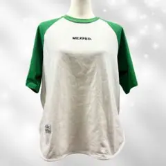 MILKFED. ラグランTシャツ グリーン×ホワイト