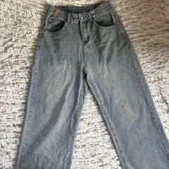 ハイウエスト グレー デニムパンツ