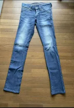 美品　デニム ジーンズ　パンツ　XS エドウィン　ロールアップ　クリアボタン