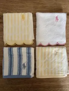 新品 RALPH LAUREN 刺繍タオルハンカチ ４枚セット