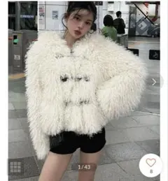 完売商品　darich ファーボリュームデザインコート　ファーコート　アイボリー