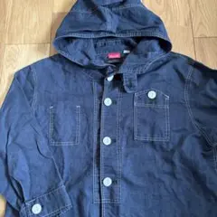 CIAO PANIC チャオパニック　リネン　シャツ　ネイビー　パーカー　フード