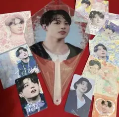 BTS グク ジョングク 透明うちわ&韓国製作者様 ポストカード トレカ メモ