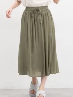 【Honeys】ロングギャザースカート/カーキ 未着用品 ハニーズ LLサイズ