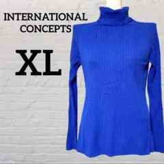 INTERNATIONAL CONCEPTS 【XL】タートルネック ブルー