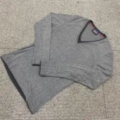 【NICOLE CLUB FOR MEN】Vネックリブカットソー　グレー　M