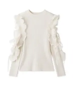 SNIDEL フリルスリーブニットプルオーバー