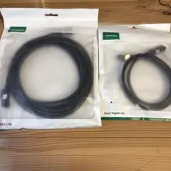 UGREEN Cat8 LANケーブルナイロン編みブラック5mと1mの2本セットのサムネイル