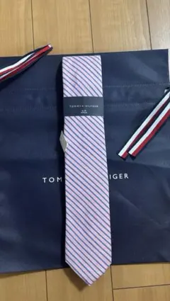 TOMMY HILFIGER ピンク青ストライプ ネクタイ