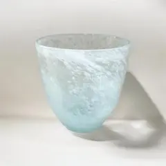 気泡ガラス 花瓶 フラワーベース 水色 ガラス インテリア ナチュラル 北欧風