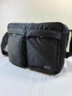 [未使用級] PORTER タンカー 2層 ショルダーバッグ M ブラック