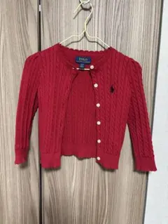 ラルフローレン カーディガン　赤　2/2T