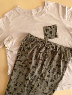 160cm●GU キッズ パジャマ 部屋着 ルームウェア●サファリ柄●