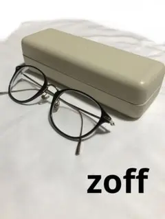 zoff ゾフ　メガネ　眼鏡　度入り　ケース付き　ブラック　フレーム　おしゃれ