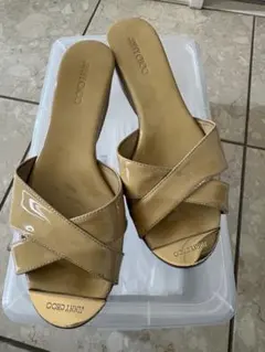 JIMMY CHOO パテントレザー ウェッジソール サンダルのサムネイル
