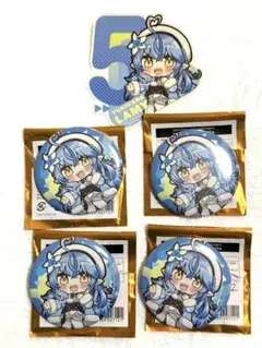 ホロライブ　ジョイポリス　缶バッジ　ステッカー　雪花ラミィ