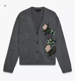 ZARA フラワーエンブロイダリーニット カーディガン