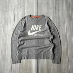 00s NIKE クルーネック スウェット トレーナー M グレー OLD