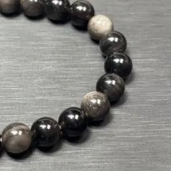 【破邪】ゴールド&シルバーオブシディアン　天然石　ブレスレット　定価1880円