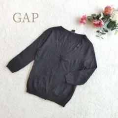 【ギャップ】レディース ブラック Vネック カーディガン ポケット付き XXS