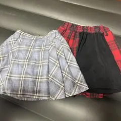 kids 女の子　チェックプリーツスカート セット135-150