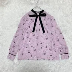 美品✨ スーパービューティー コスメ柄 チュニック リボン 袖フリル