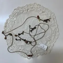 vlas blommeロングネックレス ゴールド系