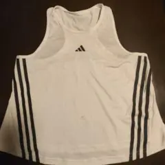 adidas ホワイト タンクトップ ストライプ