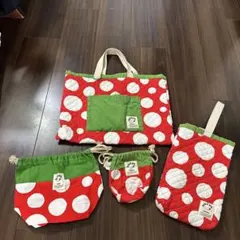HOPPE 入園入学グッズ 4点セット レッド ドットのサムネイル